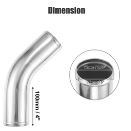 UXCELL 45 Degree Aluminum PIPE FOR AIR INTAKE